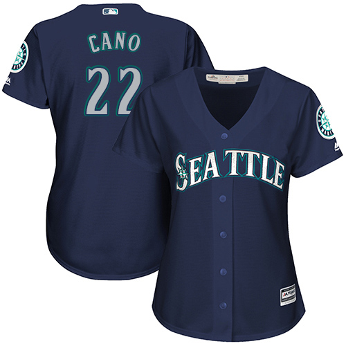 Mariners #22 Robinson Cano Navy Blue Alternate Women's Stitched MLB Jersey - Click Image to Close